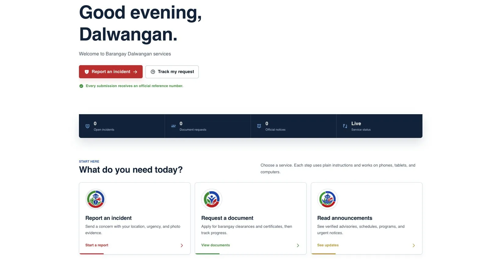 One Dalwangan Hub project screenshot